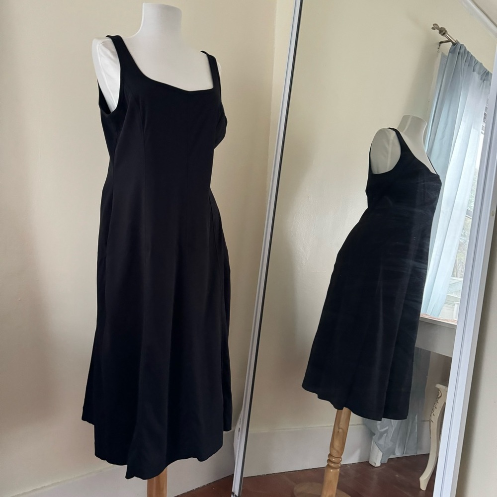 Everlane Black The Luxe Cotton Seamed Tank Maxi Dress